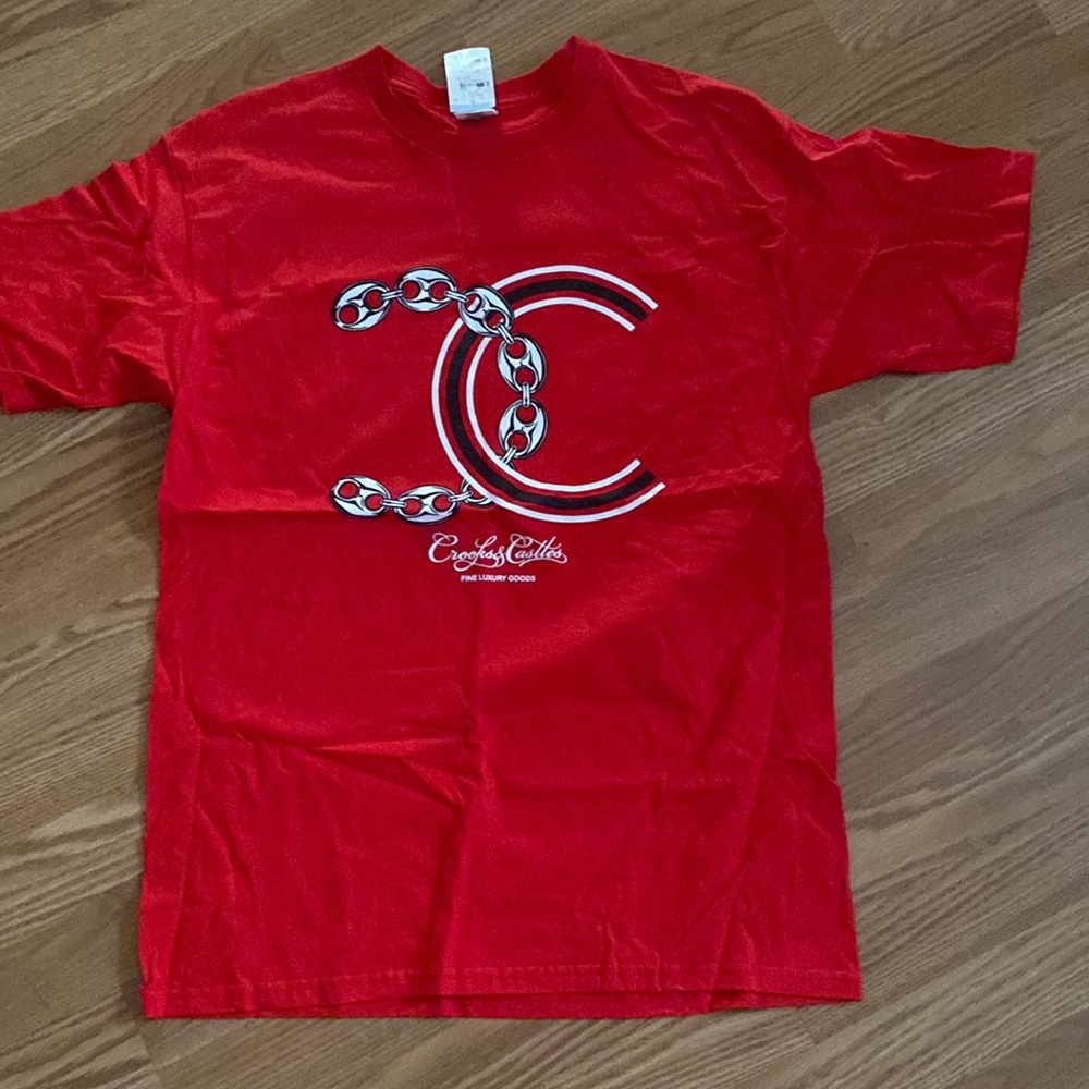 Crooks&Castles short sleeve t-shirt Men size Large red with black&white logo